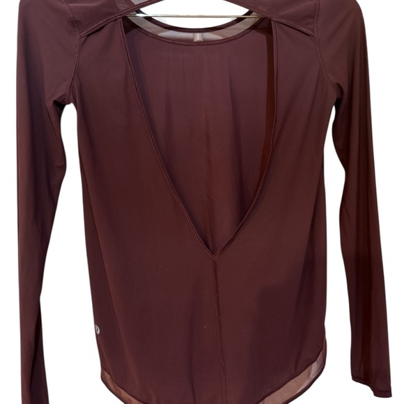 Lululemon Long Sleeve Open V Back Mesh Trim 4 - Picture 3 of 4